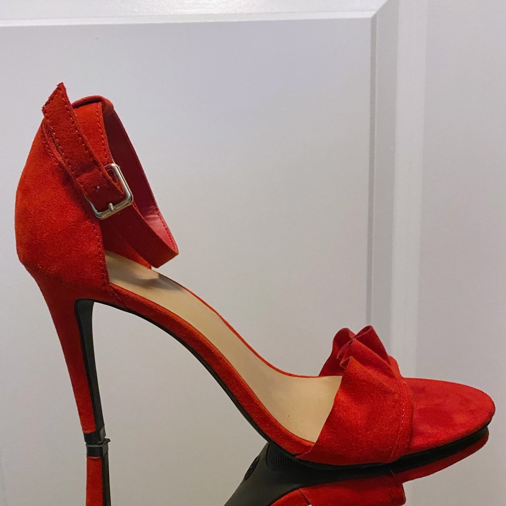A New Day Red Faux Suede Heels